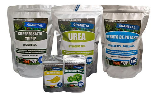 Kit Fertilizantes Npk (nitrógeno-fósforo-potasio) + Semillas