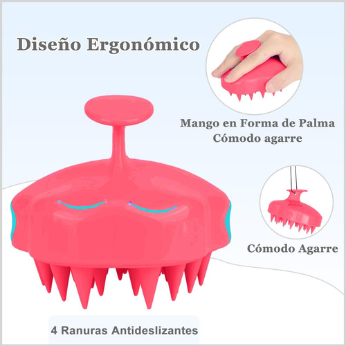 Masajeador Del Cuero Cabelludo Con Cerdas Suaves De Silicona