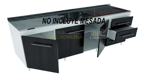 Imagen 1 de 5 de Bajo Mesada 1.60 M Wengue C/blanco O Blanco. Amplio Stock.!