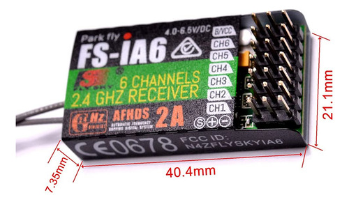 Receptor Flysky Fs-ia6 6ch Doble Antena Ppm Ibus Color