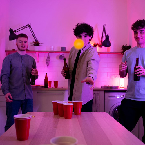 Juego De Beber Beer Pong Con 12 Vasos 500 Ml Y Pelotas