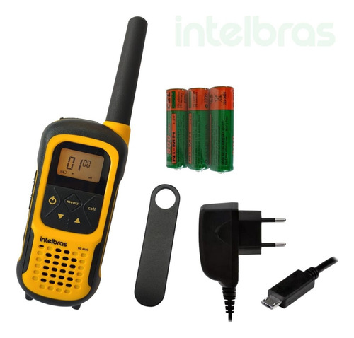 Kit 3 Radio Comunicador Pilha Clip Dotcell V8 Rc41000/4102 Bandas De Freqüência Uhf Cor Preto E Amarelo