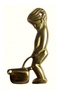 Cartel De Baño.bronce  Niños  85mm........... Ab Brass 
