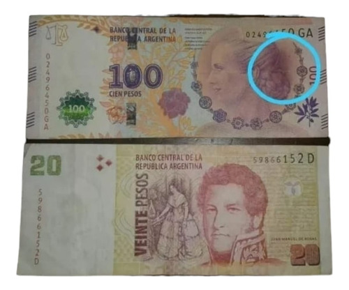 $20 Con Error De Margen + $100 Con Error Mancha En Rodete