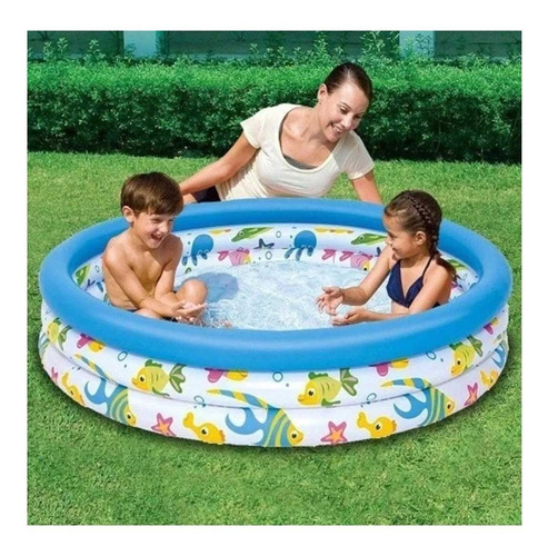 Piscina Infantil Inflável 100 Litros 3 Anéis Redonda Bestway