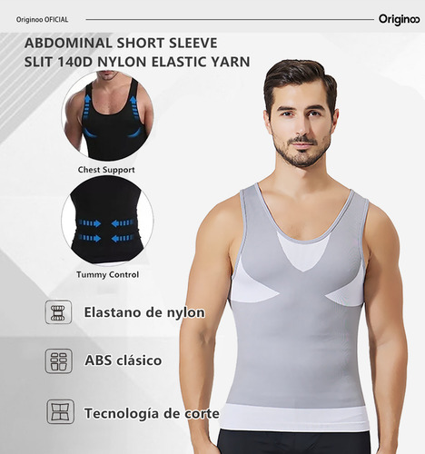 2pzs Playeras Faja Playeras Reductora Moldeadora Para Hombre 2*blanco G