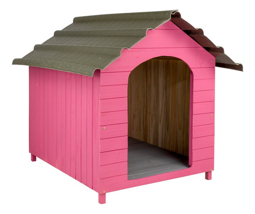 Casa Casinha De Cachorro Com Telhado Ecológico Grande N5 Cor Rosa