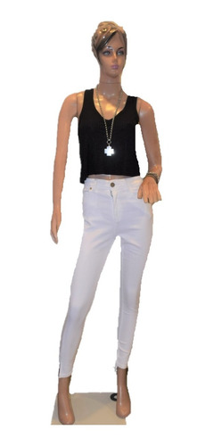 Allo Martinez Pantalon De Jean Modelo Relax Blanco