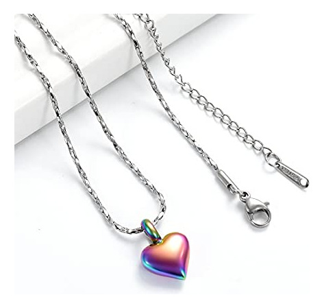 Collar De Urna De Cenizas En Forma De Corazón Con Mini Urna,