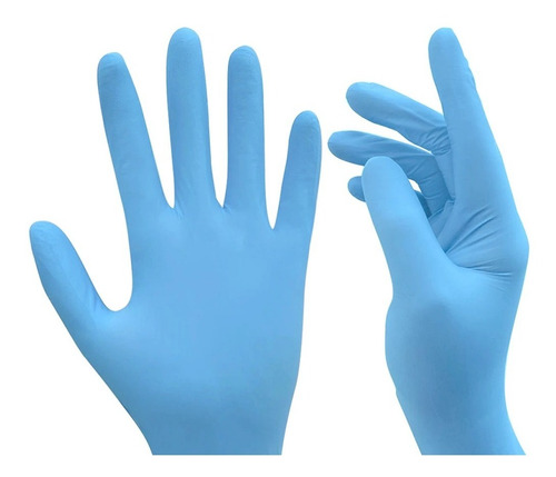 Imagen 2 de 2 de Guantes De Nitrilo Soft Azul Ambiderm/mediano 100 Piezas