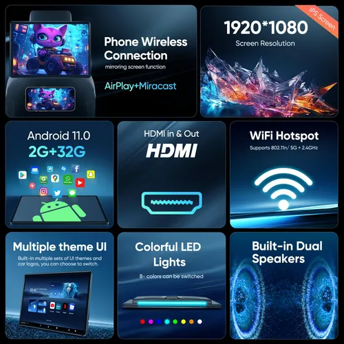 Pantalla De 13.5 Pulgadas Para Reposacabezas Android 11