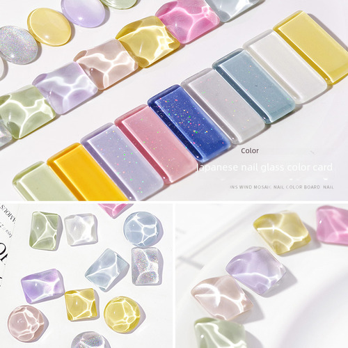 Tarjeta De Color 08 Vidrio 40 Pzas Uñas Onda Japonesa