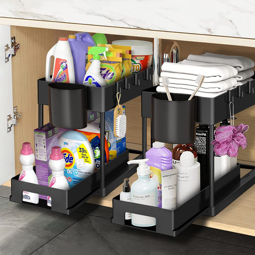 Organizadores Alacena Baño Cocina 2-tier C/ Cajones Deslizab