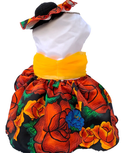  Tradicional Tehuana: Vestido Y Sombrero Para Tus Mascotas 