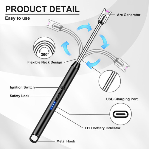 Encendedores Eléctricos Recargables Usb Pantalla Led 2 Uni