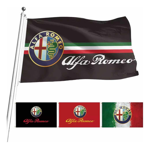 Bandera Alfa Romeo Para Decoración De Carreras De Coches