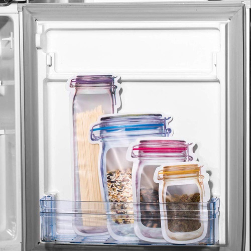 Set De 4 Bolsas Para Almacenar Alimentos Con Cierre Zipper