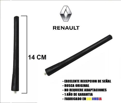 Antena 14 Cm Carro Renault + Envio Gratis -rosca Original