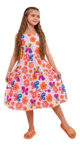 Vestido Infantil Juvenil Midi Longo Festa At Tam 14 Menina