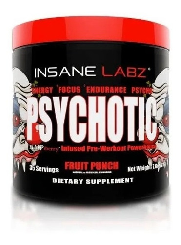 Suplemento en polvo Insane Labz Psychotic psychotic blend sabor cotton candy en pote de 212g