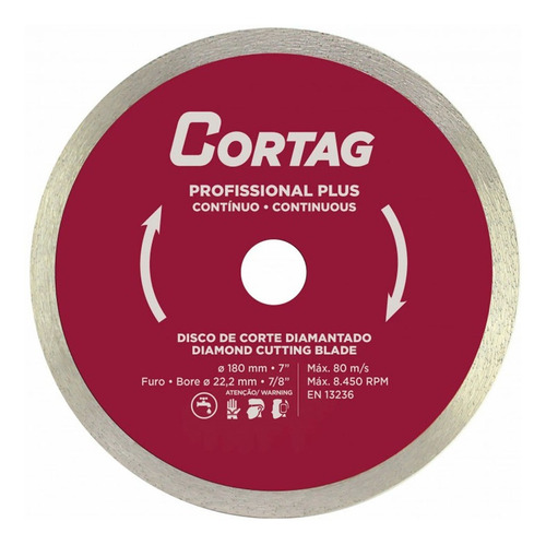 Imagem 1 de 1 de Disco Corte Diamantado Zapp Plus 180 Mm Cortag