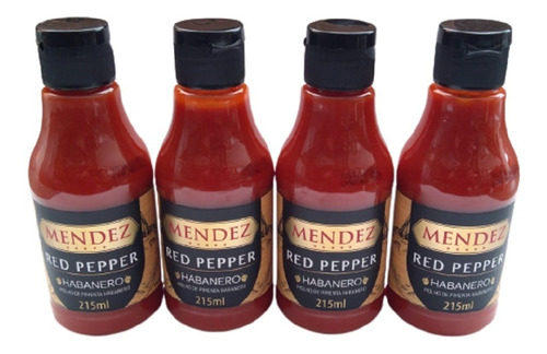 Molho Pimenta Red Pepper Habanero Mendez 215ml 04 Unidades