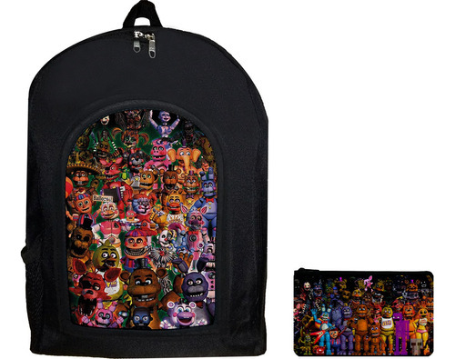 Combo Pack Escolar Mochila Cartucheron Personajes Fnaf  