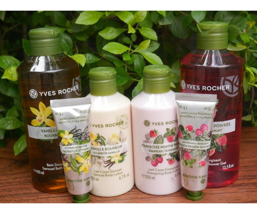 Set 6 Productos Yves Rocher Frambuesa Y Vainilla Vainilla Y Frambuesa
