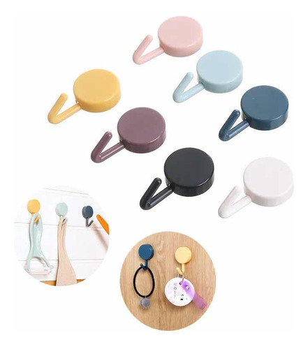 Percha Gancho Adhesivo Pack X 10 Perchero Colores Ohmyshop