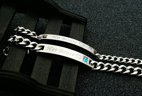 Hermosas Pulseras Parejas Her Queen Y Her King Amor Acero