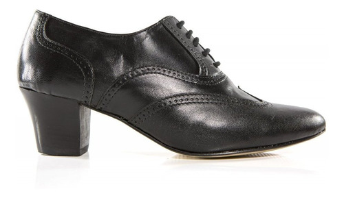 Sapato Feminino Oxford Em Couro Pelica Preto