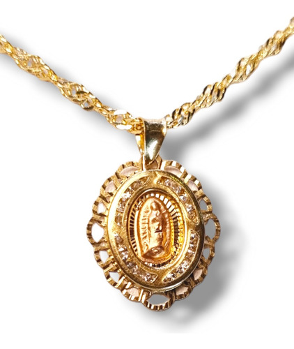 Medalla Virgen Guadalupe Oro 10k + Cadena De Regalo (8)