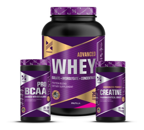 Combo Crecimiento Advanced Whey Protein®+creatine+bcaa Pro