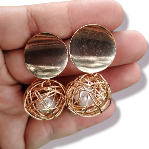 Aretes Circulos Perlas Nudos Fantasía Geometricos