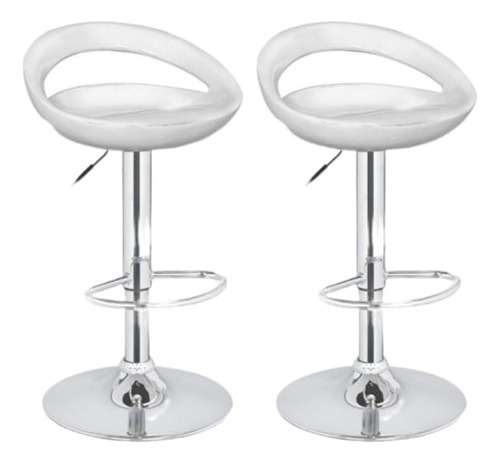 Banqueta Alta Vonne Bar Set X2 Pvc Barra Base Cromada 