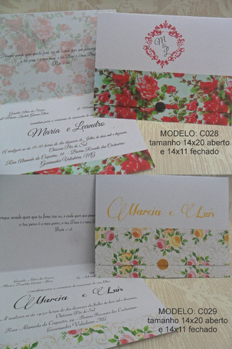 Imagem 9 de 10 de Lindo Convite De Casamento Barato (50un)