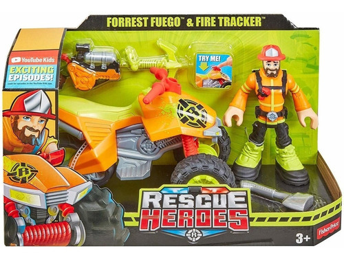 Boneco Equipe Rescue Heroes Fire Tracker Fisher Price Gfw34