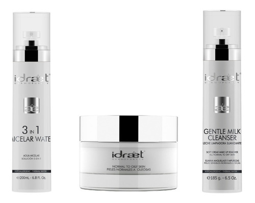 Set X3 Limpieza Facial Hidratación Nutrición Leche Idraet