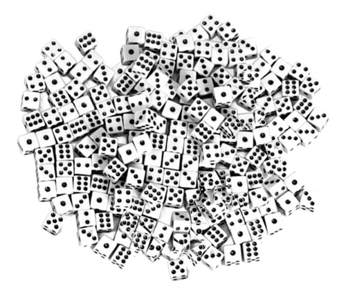 100 Peças De Dados De Jogo Branco 0,8×0,8×0,8cm Branco
