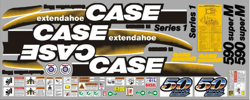 Calcomanías Case 590 Super M Con Extensión Original