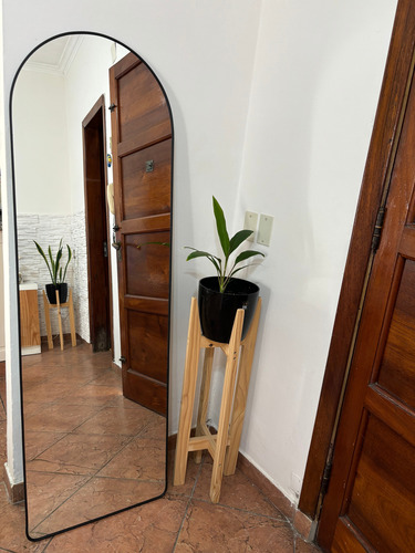 Espejo Moderno /capilla / Arco 1,60x50 Con Marco De Pvc Negro