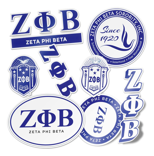 Zeta Phi Beta - Lámina Adhesiva Estándar Portátil, B...