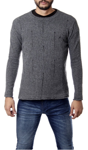 Imagen 1 de 5 de Sweater Con Roturas 30875 Hombre
