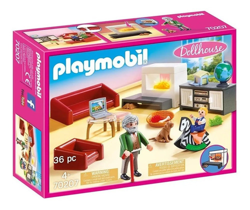 Playmobil 70207 Sala De Estar Con Abuelo Y Bebé Dollhouse