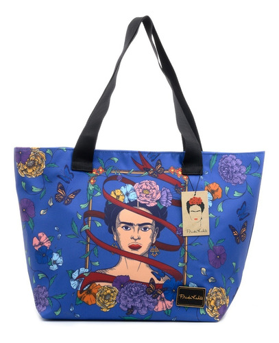 Cartera Mujer Frida Kahlo Original C/licencia Flowers-bu