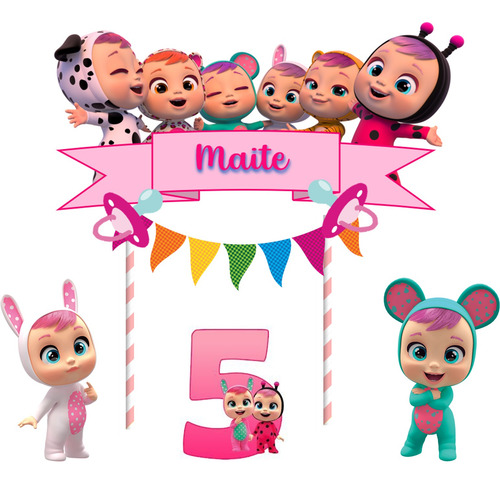 Topper Personalizado Bebés Llorones, Cry Baby Adorno Torta
