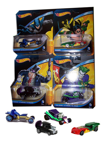 Batman Series Hot Wheels Robin, Joker, Penguin Individual 4
