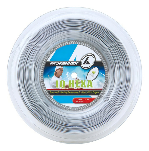Corda Prokennex Iq Hexa 17l 1.23mm Prata Rolo Com 200 Metro