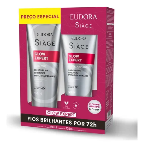 Kit Promocional Siage Eudora Glow Expert Shampoo 250ml + Condicio...
