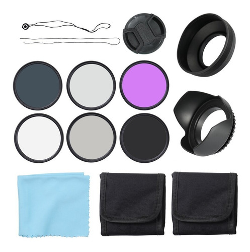 Kit Filtros 58mm Uv Cpl Fld Densidad Neutra Nd2 Nd4 Nd8 Dslr
